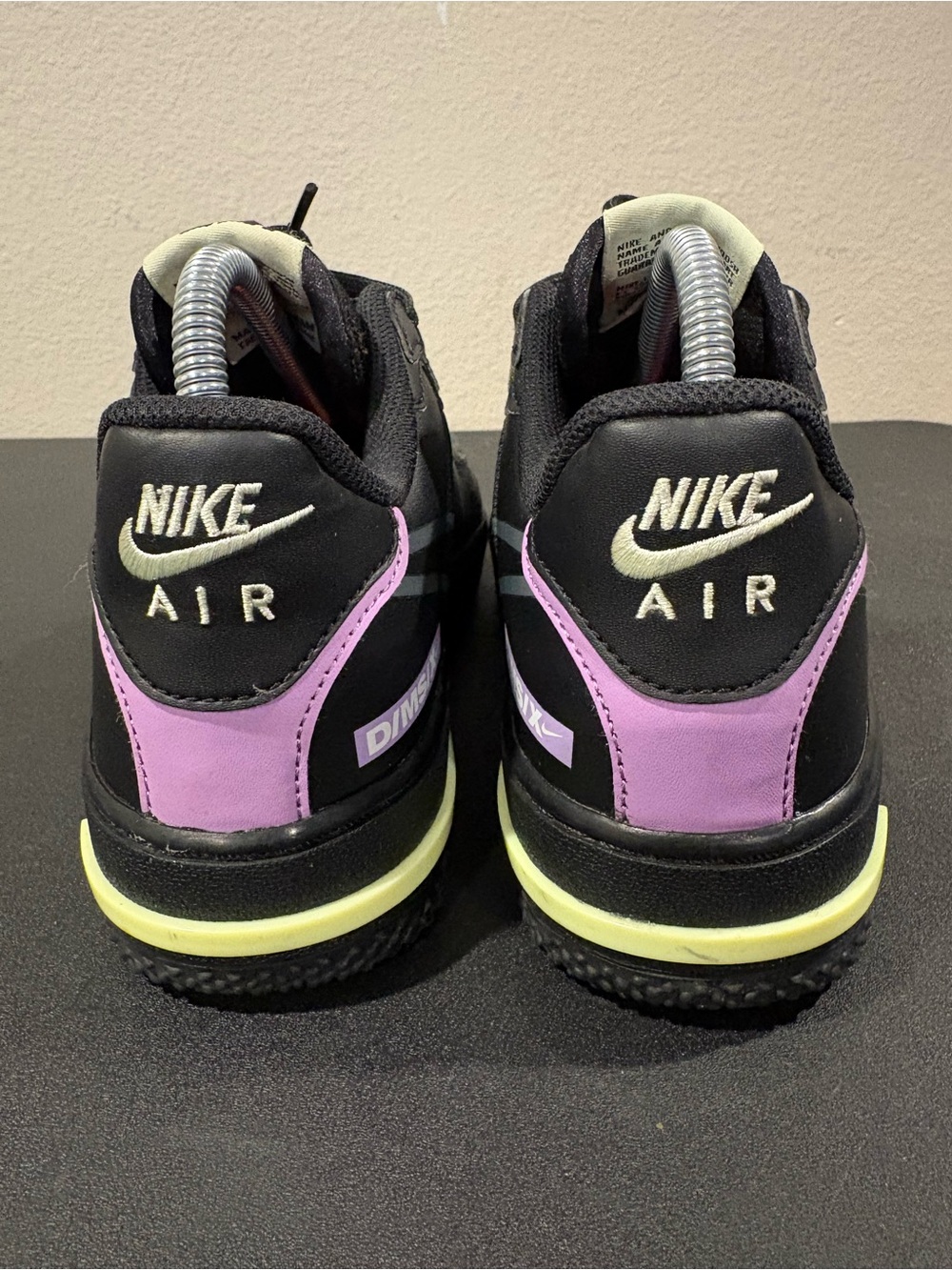 Nike Air Force 1 React Triple Black Violet CD6960-001 Youth Sz 6.5Y Womens Sz 8 - Picture 4 of 11